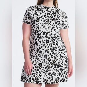 Scoop Fit and Flare Jacquard Sweater Dress